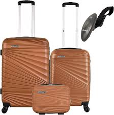 Ensemble de Valises Rigides 3 Pièces Camel avec Balance