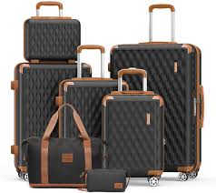 Ensemble de Valises Melalenia 7 Pièces Noir/Marron