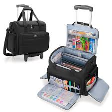 CURMIO Sac à Roulettes pour Scrapbooking avec Compartiments Pratiques