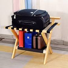Support de Valise en Bois Massif pour Chambres d'Amis