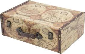 Valise en Bois Vintage HMF VKO104 - 38 x 26 x 13 cm