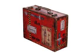 Valise en bois SJ15369 - Élégance cuir et charnières raffinées