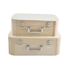 Zôdio - Ensemble de 2 Valises en Bois - Décoration Naturelle