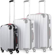 Valise Rigide Argent 4 Roues 360° avec Poignée Télescopique