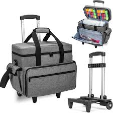 Teamoy Sac à Roulettes pour Machine à Coudre - Gris