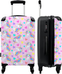 Valise Licorne Rose 67 cm pour Filles - NoBoringSuitcases.com®