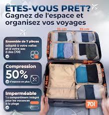 Rangement Compressible 7 Pièces pour Valise et Sac à Dos