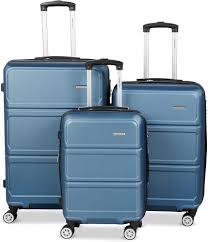 Set de 3 Valises Rigides ABS Expandables - Bleu Pétrole