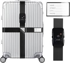 Ensemble de Sangles de Bagage Croisées TSA Veki