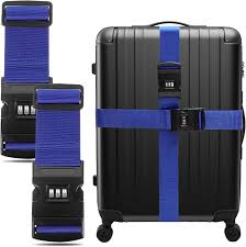 Lot de 2 Sangles de Bagages Réglables avec Code