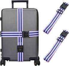Lot de 2 Sangles de Bagage Réglables avec Boucle Verrouillable