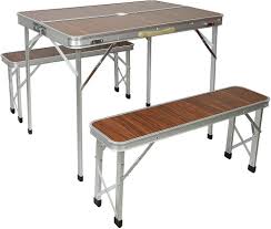 Table Pliante LANTUS avec Bancs - Ensemble Portable en Aluminium