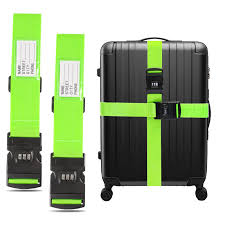 Lot de 2 Sangles de Valise Réglables - 5 x 200 cm (Vert)