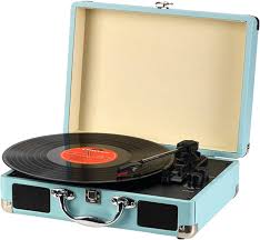 Tourne-Disque Vintage Portable Bluetooth à 3 Vitesses