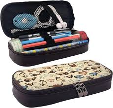 Trousse à Crayons en Cuir Durable Noir pour Furet Poilu