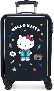 Valise Trolley Cabine Hello Kitty Château Bleu 38x55x20 cm