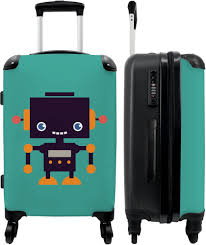 Valise Garçon Robot Vert - 67 cm - Cadeau Original