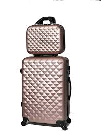 Valise Cabine/Moyenne en Rose Gold avec Vanity - Marque Française