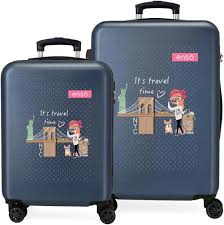 Valises Rigides Enso Travel Time Bleu 55/65 cm - 4 Roues Doubles