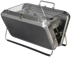 Barbecue Portable en Acier Inoxydable Argenté Kikkerland
