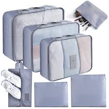 Lot de 7 Cubes de Rangement Imperméables pour Valise - Organisateur de Voyage