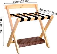 Porte-Bagages Pliant en Bois - Valet Stand 60x50x65 cm