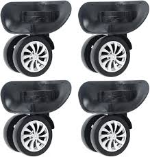 Lot de 4 Roues Pivotantes Universelles pour Valise - Noir