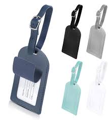 Lot de 5 Étiquettes de Bagages en Cuir PU