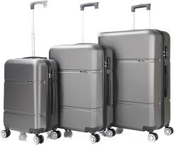 Set de Valises Rigides ABS-02 - 3 Pièces - Gris et Bleu