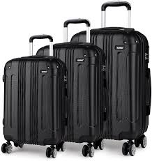 Ensembles de Bagages Kono 3 pièces - Valises légères ABS Noir