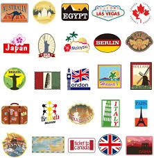 Autocollants Vintage Voyage - 100 Pcs
