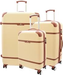 Set de Valises Vintage 4 Roues - Beige
