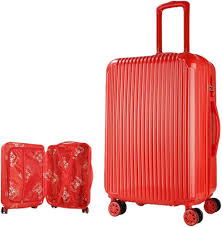 Valise Rouge de Mariage 20 pouces avec Sac à Cosmétique