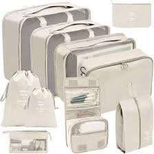 Lot de 10 Pochettes de Rangement pour Valises avec Cordon