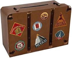 Urne Voyage Valise Marron pour Cadeaux