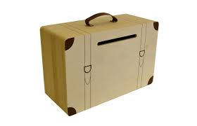 Urne Valise Multicolore en Bois - 35 x 15 x 23 cm