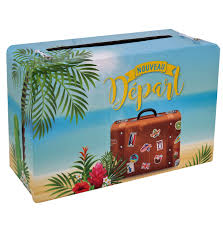 Tirelire Urne Valise Multicolore - Vive la Retraite