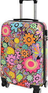 Valise Rigide Floral à Quatre Roues - Maison en Cuir