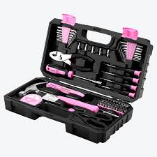 Boîte à Outils Complète Rose 62 Pièces