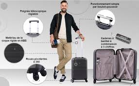 Ensemble de Bagages Cabine Aerolite 55x35x25 + 40x30x15