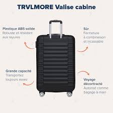 Valise Cabine TRVLMORE 55x35x25 - Idéale pour Vos Voyages