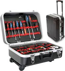 Mallette à Outils Mobile avec Poignée Télescopique - Verrouillage par Clé