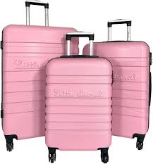 Lot de 3 Valises ABS Rose - 55cm