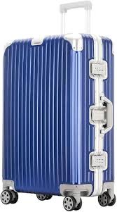 Valise Rigide à Roulettes LANAZU - Capacité Grande - Bleu 20