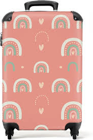 Valise Trolley Enfant Cœur Rose - NoBoringSuitcases