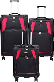 Set de Valises Souples Extensibles York - Noir/Rouge/Violet