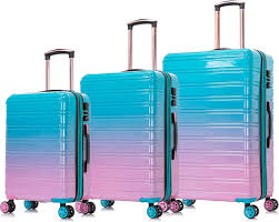 Ensemble de Valises Polycarbonate Dégradé Turquoise - 3 Pièces