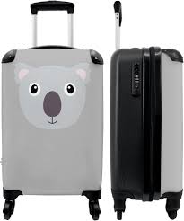 Valise Enfant Koala - Chariot à Roulettes Gris
