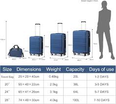 Set de 4 Valises Rigides Légères avec Serrure TSA et Sac de Cabin