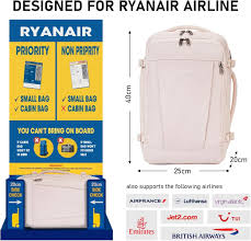 ECOPACK Sac à Dos Cabine 40x20x25 pour Ryanair - 13 Poches Pratiques